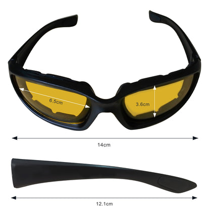 Cycling Sunglasses Chopper Outdoor Sports Glasses For Men Wrap Around UV400 Protection For Fishing Night Driving Glasses Wind Resistant Yellow Lens
