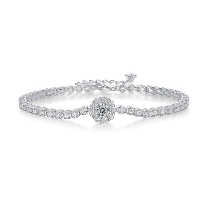 Magpie Bridge Luxury Moissanite Bracelet – Silver Diamond Look