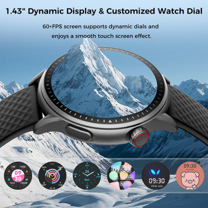 AeroFit RoundView Smartwatch – 1.43” HD Fitness & Sports Tracker