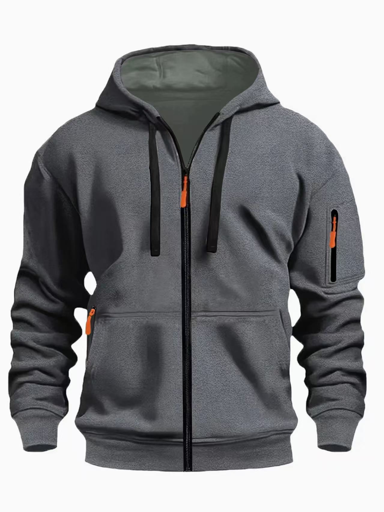 Sport Flex Zipper Hoodie – Men’s Casual Full-Zip Athletic Sweatshirt