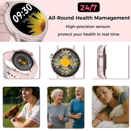 AeroFit RoundView Smartwatch – 1.43” HD Fitness & Sports Tracker