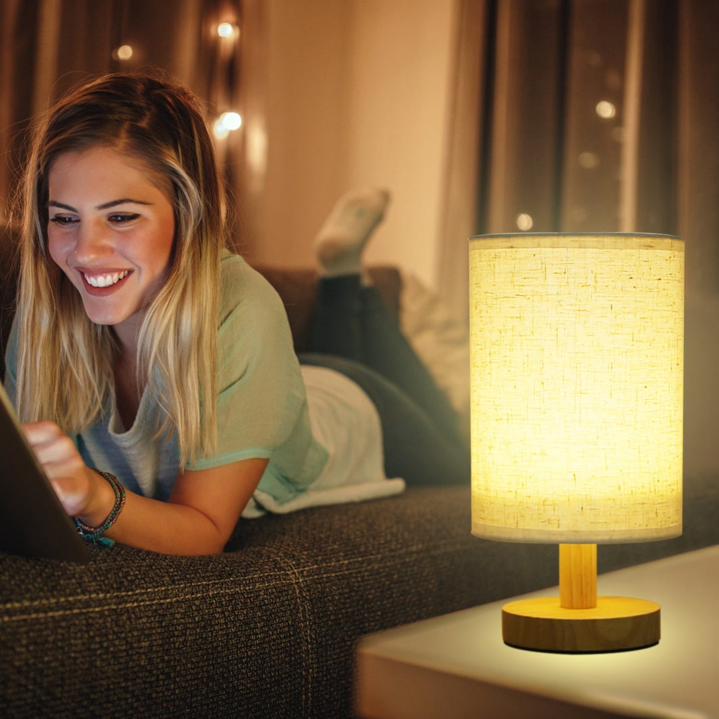 LumiRest Modern Warm White USB Bedside Lamp