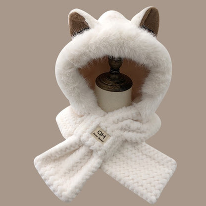 Fuzzy Fox Ear Beanie – Cute Furry Winter Hat for Autumn & Winter