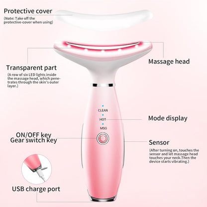Pink Radiance Facial & Neck Massage Device – Skin Firming Beauty Tool