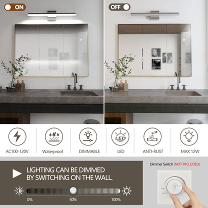 LumiBar 24" Dimmable LED Chrome Vanity Light