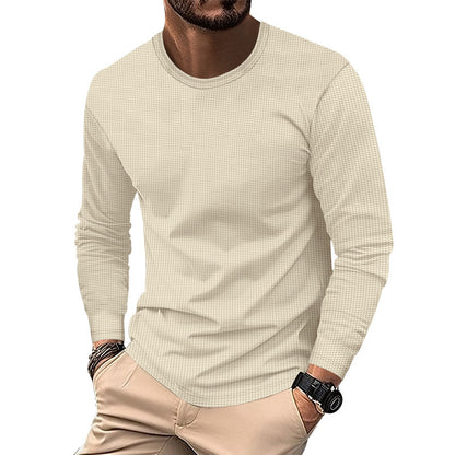 UrbanWeave Men’s Round Neck Waffle Casual Top