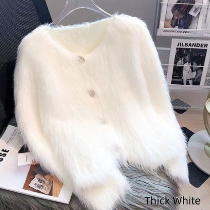 Cozy Knit Cardigan Coat – Women’s Thickened Autumn & Winter Sweater Jacket