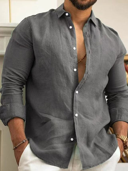 CoastalBreeze Men’s Linen Button Shirt – Beachwear Edition