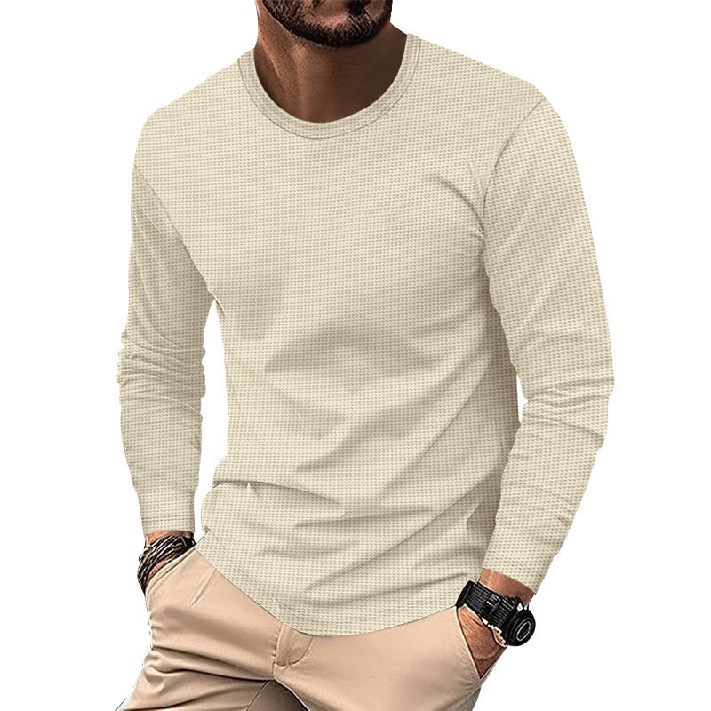 UrbanWeave Men’s Round Neck Waffle Casual Top